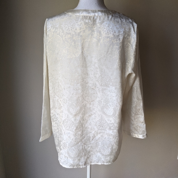 VTG Victoria's Secret Gold Label cream satin oversized nightshirt top - Picture 5 of 6